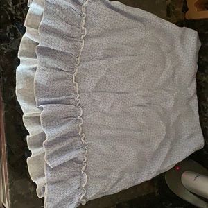 blue and white ruffled skirt